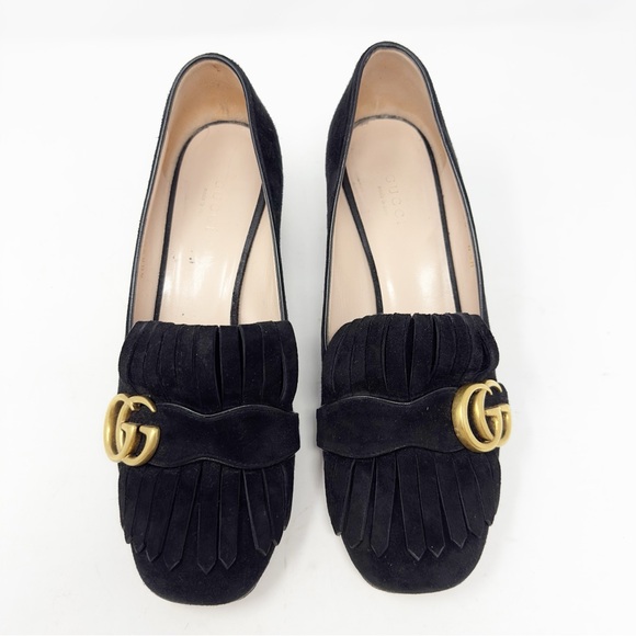 Gucci GG Marmont Fringe Loafer Pumps 38 - Picture 3 of 13